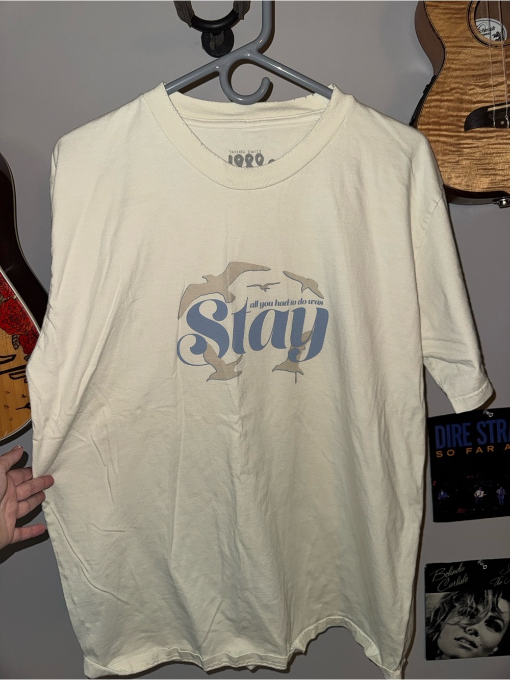 Taylor Swift Cream "Stay" Graphic Short-Sleeve Tee